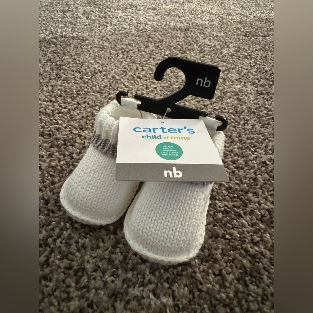 Carter's Cozy White Baby Booties